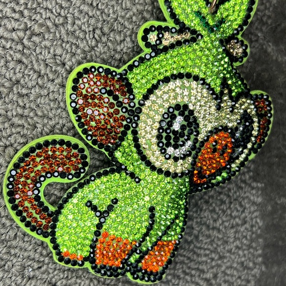 Rhinestone Gem Crystal Covered Grookey Keychain Pokemon Center Japan Kawaii - Picture 3 of 9